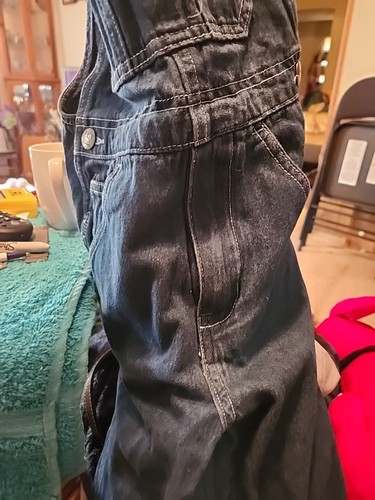 JOHN DEERE Bib Overalls Boys Youth Size 7 Dark Wash Blue Denim - Picture 3 of 8