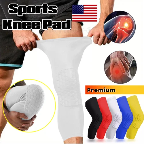 Honeycomb Pad Basketball Crashproof Antislip Knee Leg Long Sleeve Protector Gear - Picture 1 of 11