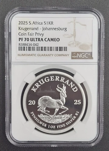 2025 South Africa Krugerrand Johannesburg Coin Fair Privey NGC PF70UC