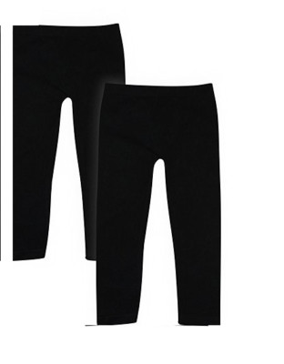 Sofra Girls Black Seamless Leggings - Set of Two Size small