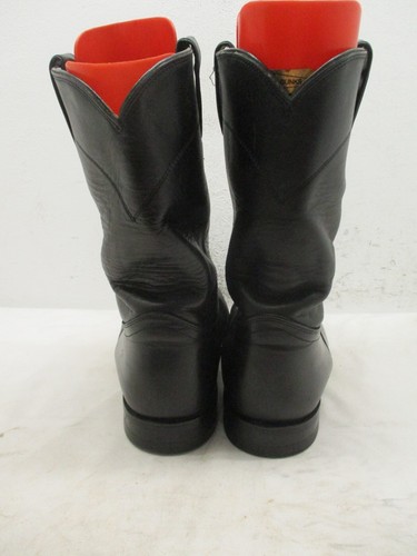 Justin Classic Black Roper Style 3133 Pull On Cowboy Boots Mens Size 13 EE - 第 7/14 張圖片