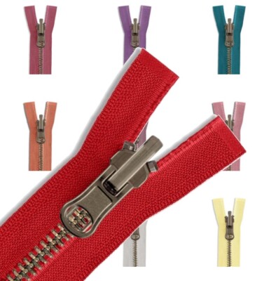 80cm YKK Altmessing Metall Wende Reißverschluss teilbar 