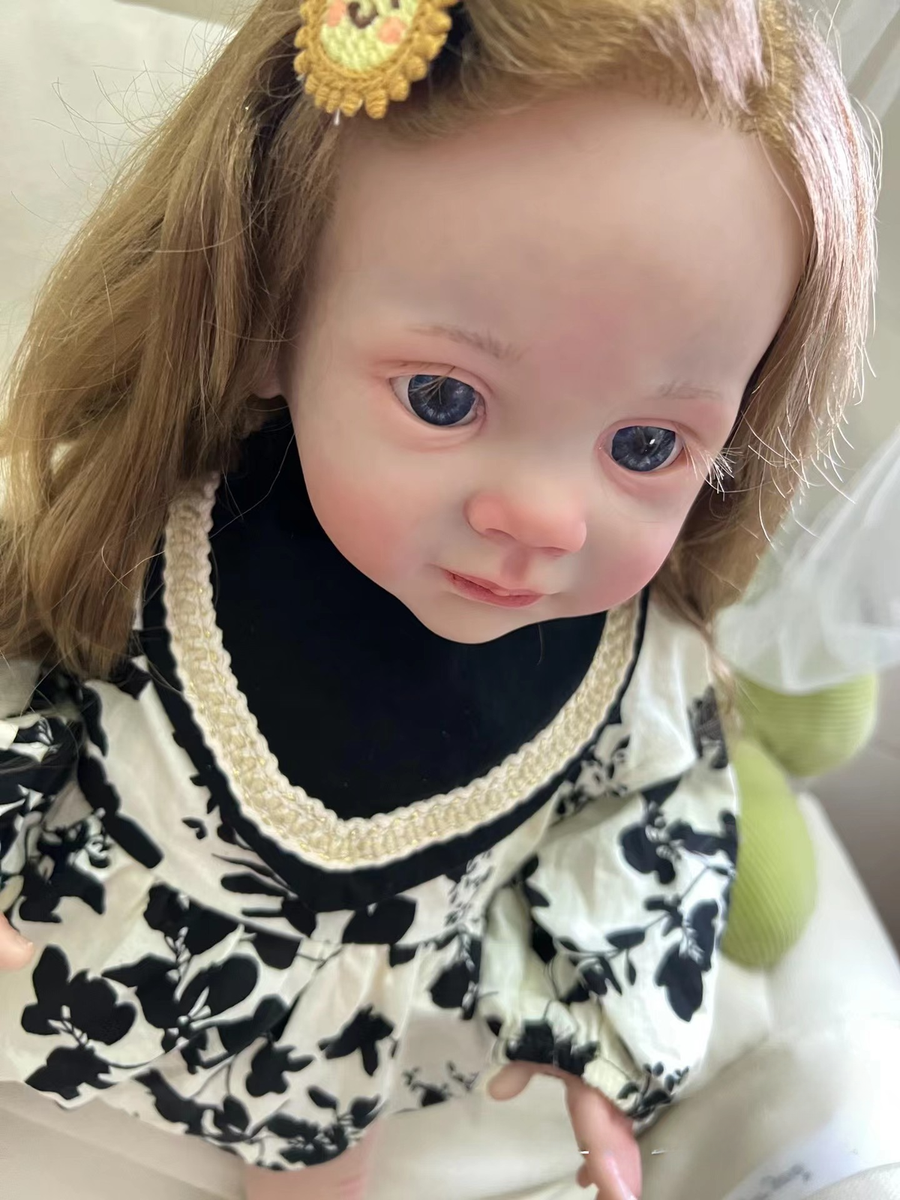 23In Lifelike Reborn Baby Doll Fritzi Hand Rooted Hair 3D Toddler