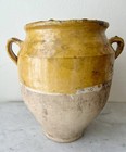 Antique 19th Century French Yellow Confit Pot Provence Pottery Jar XL 13.2” Tall