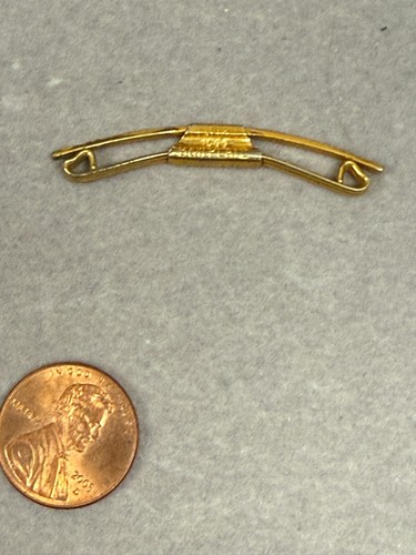 Vintage Swank B&W Plate Gold-Tone Metal Retro Formal Collar Stay Bar Clip 3575