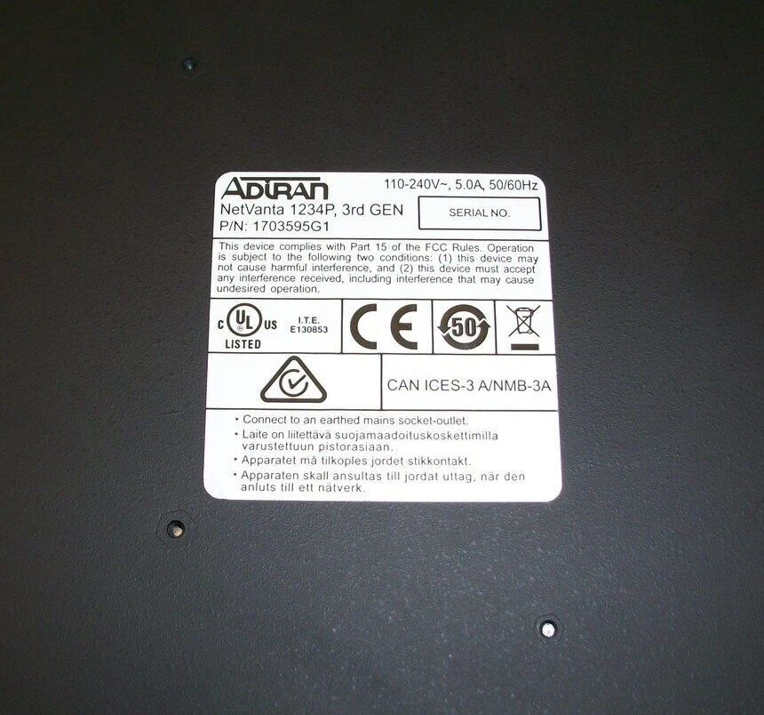 Adtran NetVanta 1234P 24-Port PoE Network Switch 1703595G1 3rd Gen - Image 2 of 2