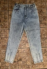 VTG P.S Gitano Acid Wash Denim Jeans 10 (fits 6) High Waisted Mom Pleated Grunge