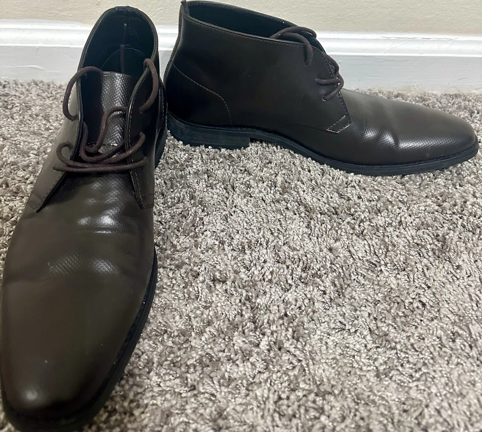 Calvin Klein Dark Brown Chukka Leather Boots, Size 8.5 Mens - Image 3 of 4