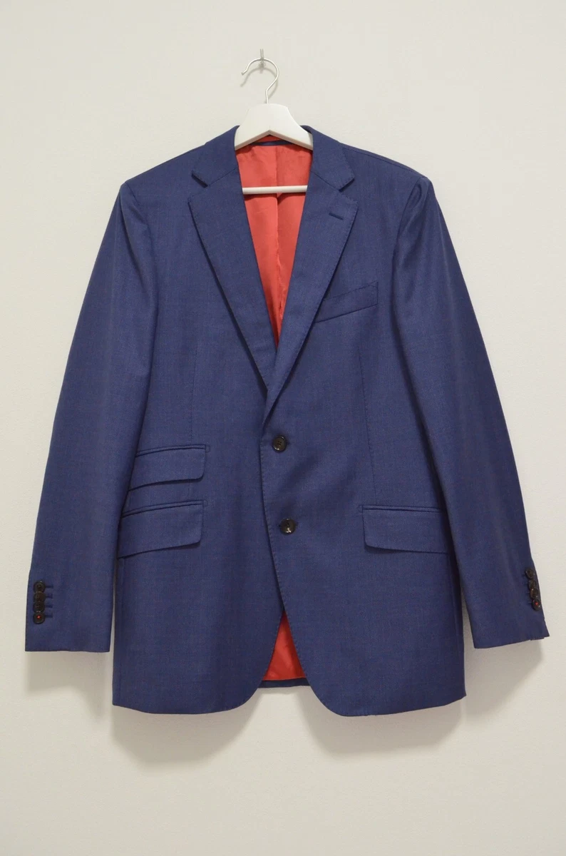 Suitsupply Slim Fit Sienna Reda Wool Super 130 s Blue Sport Coat Blazer Mens 38