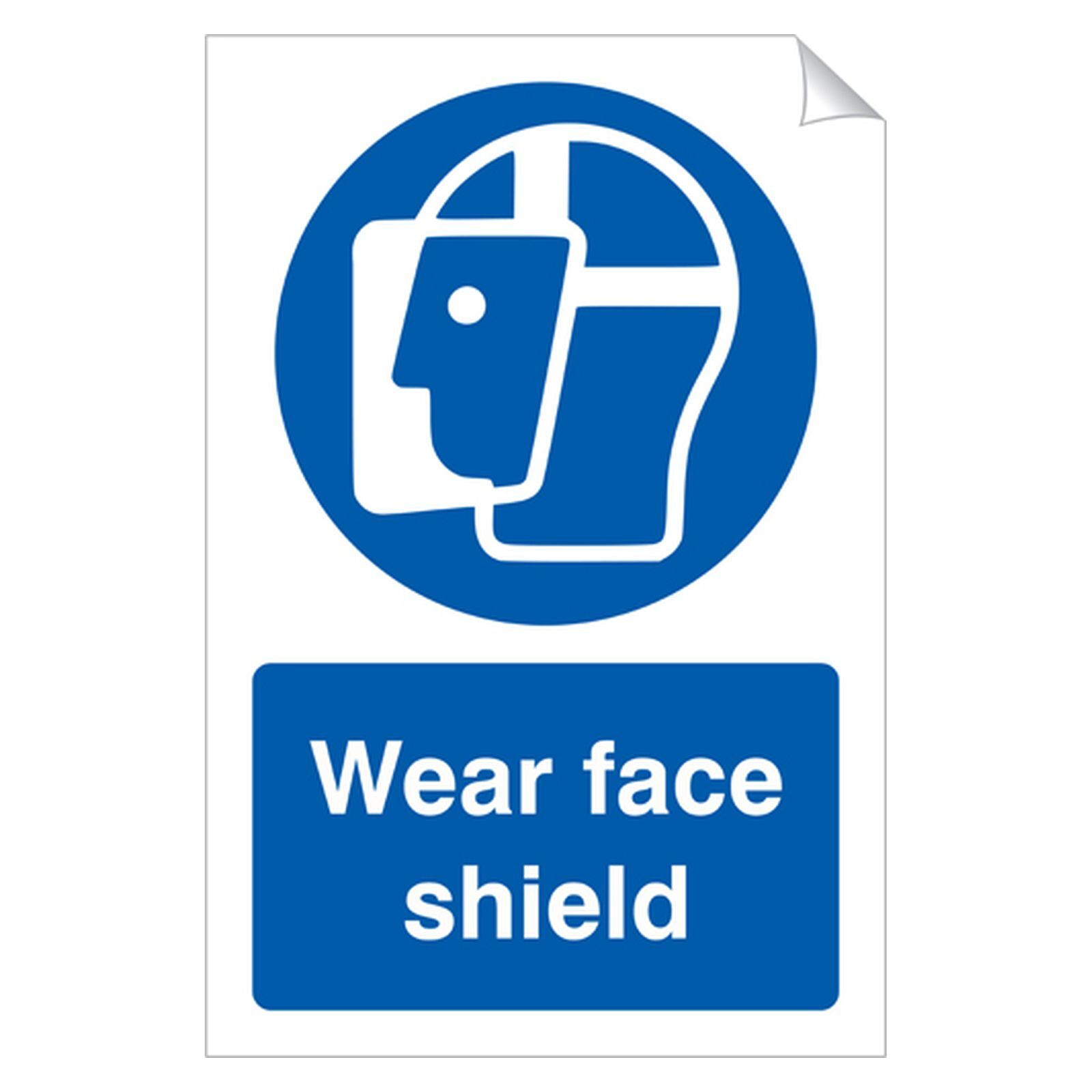 Wear Face Shield 240 x 360mm Sticker - SSA420