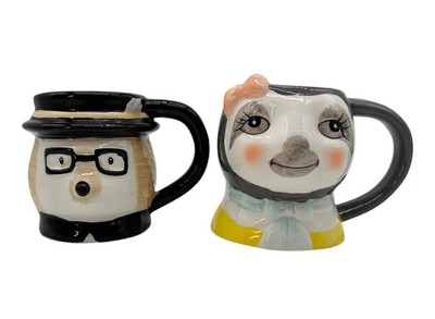 New Pair Target Room Essentials Hedgehog & Lady Sloth Figural 3-D Mugs Retired