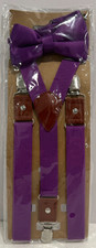 Purple Solid Color 40" Men's Suspender with Adjustable Braces New FREE SHIPPING