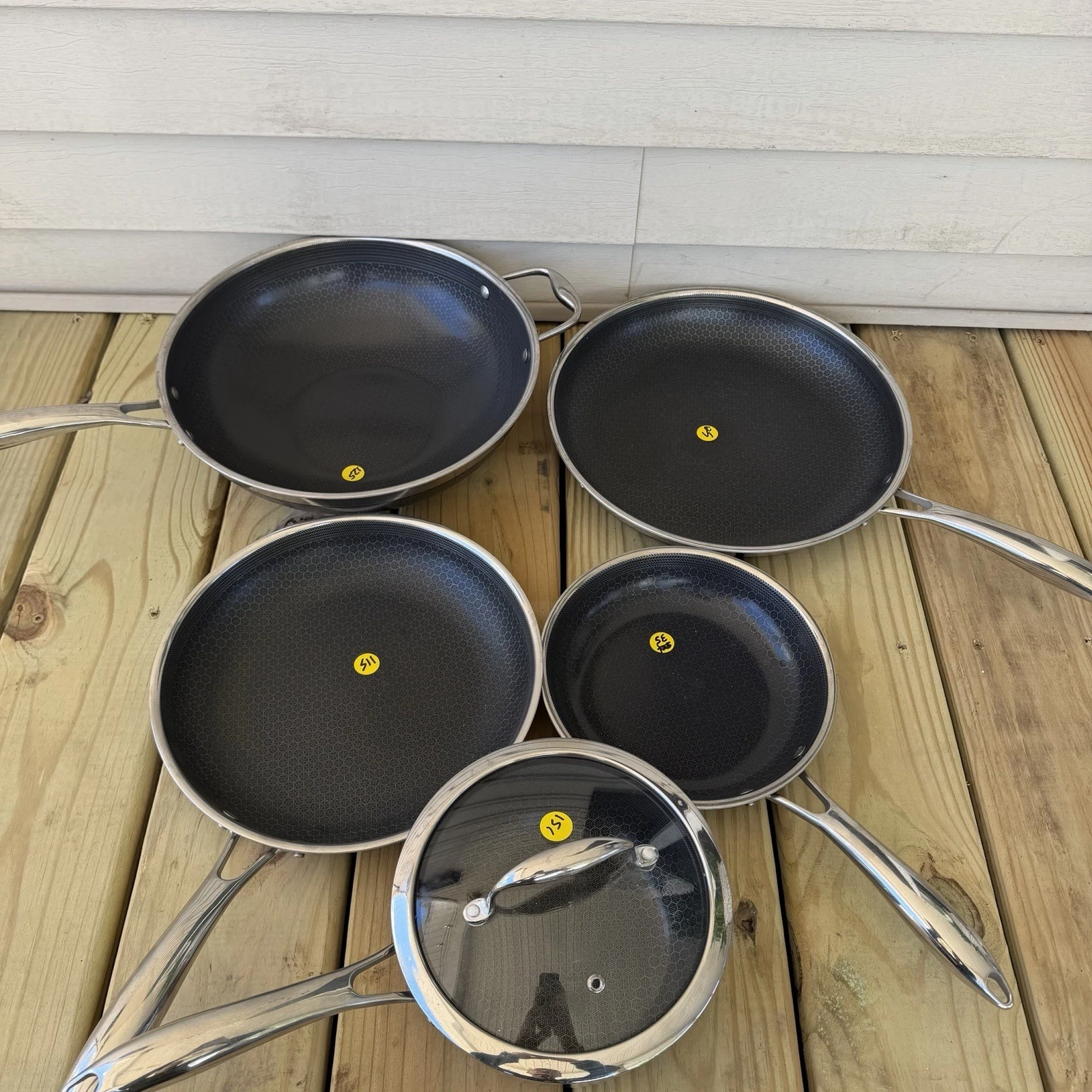 Hexclad Hybrid Cookware 6 Piece Set Preowned Great Condition