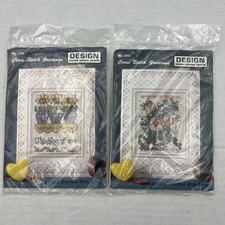 Design Works Crafts Cross Stitch Greetings Counted Cross Stitch Kit 373 & 375