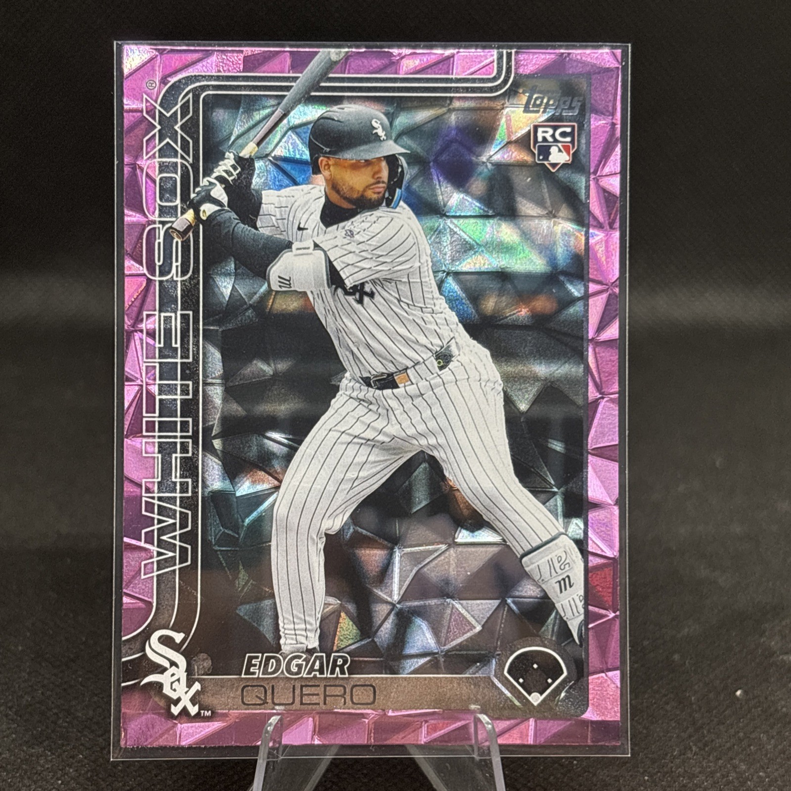 2025 Topps Update Series Edgar Quero US145 Pink Diamante RC Chicago White Sox