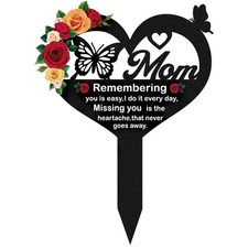 Grave Markers for Cemetery for Humans - Memorial Mom Metal Butterfly Graves