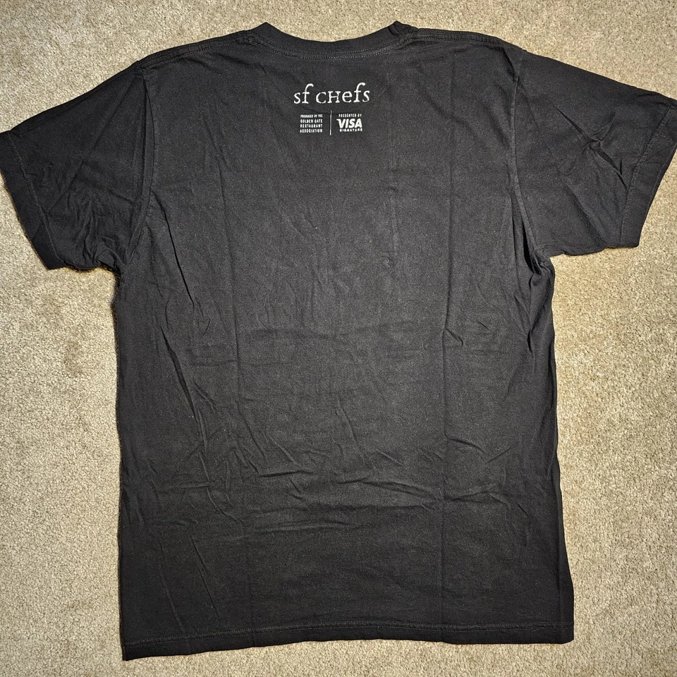 Camiseta De Colección Y2k SF Chefs American Apparel Para Hombres L Gráfica Cuchilla Indie Emo Comida Foto 2 de 4