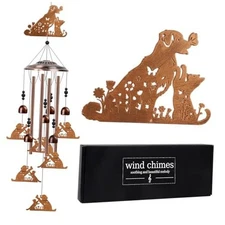 Cat Dog Wind Chimes for Outside -  Dog Cat Lover Gifts for Women, Pet cat&dog