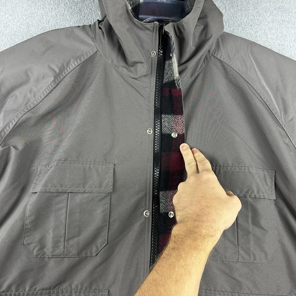 Vintage L.L.Bean Baxter State Parka Jacket Mens XL Brown Hooded Wool Lined USA - Image 2 of 4