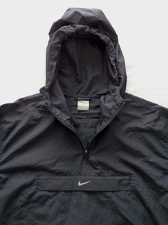 Nike Jacket Mens Large Hooded 1/4 Zip Windbreaker Jacket Retro Blue