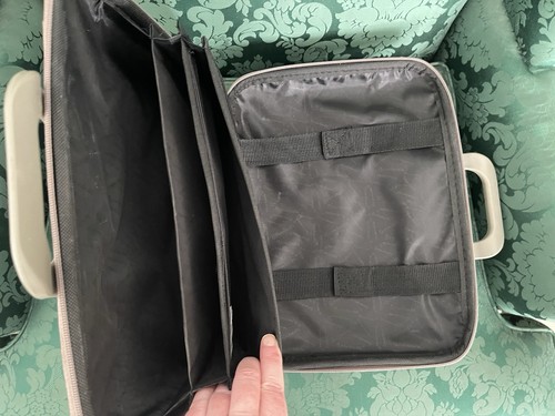 EUC! BOMBATA CLASSIC COCCO GRAY TABLET/LAPTOP/BRIEFCASE/PURSE 15” ZIP AROUND BAG - Afbeelding 3 van 9