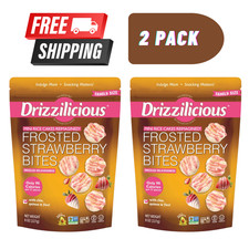 2 PACK - Drizzilicious Froasted Strawberry Mini Rice Cakes 16 oz Total 