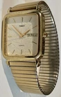 Timex Mens Vintage Quartz Running Gold Tone Watch