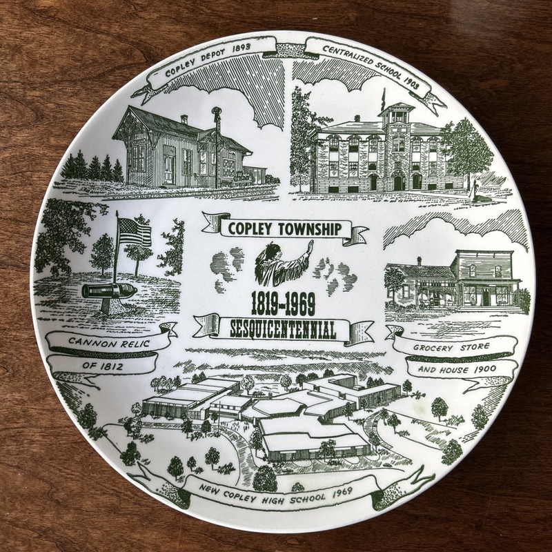 Collectible Commemorative Plate, Copley, Ohio 150th Anniversary 1819-1969