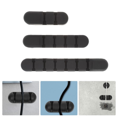 3 Pcs Datenkabel-Organizer Silikonhalter Schreibtischkabelhalter