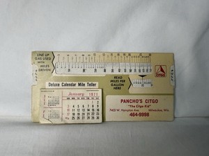 Vintage 1971 Pancho’s CITGO Gas Station Advertising Pocket Calendar