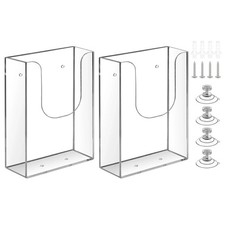 2-Pack 4x6 inch Clear Brochure Holder Wall Mount Literature Flyer Display