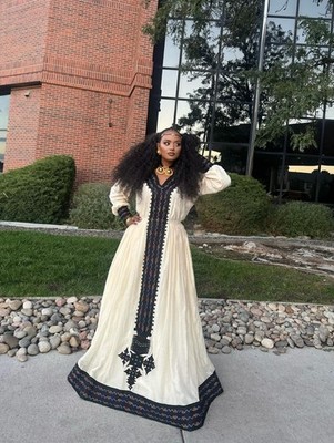 ethiopian dress designs Ethiopia Traditional Dress New design Brown Habesha Dress with Moder