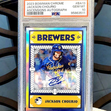 💥/150💥 Jackson Chourio - PROSPECT - 2023 Bowman Chrome Ascensions Auto PSA 10
