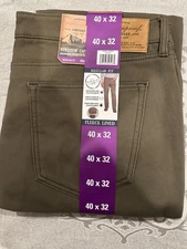 Men's Weatherproof Vintage Fleece Lined Canvas Utility Pants, Green, 40x32, NWT