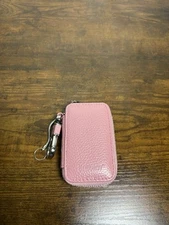 Buffway Car Key Holder Pink Keychain Zipper Case 