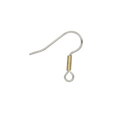 10 Gold 18K  Silver Plated Surgical Steel Coil Earwires Earring Findings
