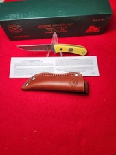 Moore Maker USA 3100 Hunting Knife Yellow Delrin Handles New in Box