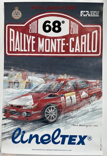 Poster 2000 Monte-Carlo Rally Monaco Mitsubishi Lancer EVO VI Rallye Car FIA