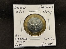 VATICAN CITY 2000 BI - METALLIC 1000 LIRE UNC S13