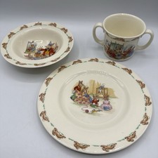 Royal Doulton Bunnykins 3 P Child's Dinner Set Plate Bowl Cup England Bone China