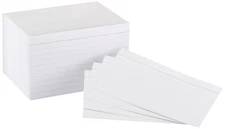 Amazon Basics Paper Flash Ruled Index Note Cards, Heavy Weight, White, 3 x 5 Inc