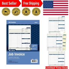 100 Carbonless Job Invoice Forms - Customizable for Service Billing, 8.5 x 11