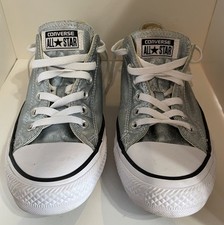 Converse Chuck Taylor All Star Silver Glitter Low-Top Sneakers M 6 W 8