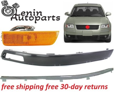 Bumper Face Bar Trim Left For 2001-05 VW PASSAT Bumper Trim Molding Marker Lamp