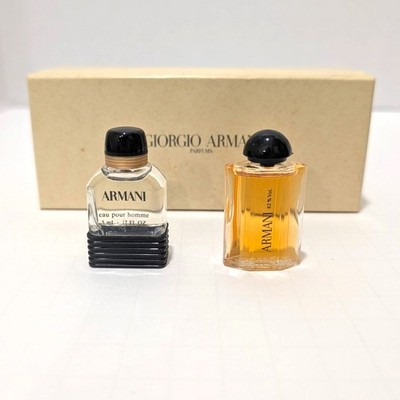 Vtg Giorgio Armani Parfums Pour Homme EAU 5ml Armani Femme EDT 5ml Splash Gift