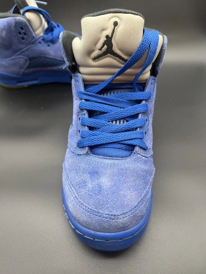 Nike Air Jordan Retro 5 V Azul Real Gamuza Negro/Gris GS 440888-401 Talla 5Y Foto 4 de 4