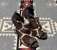 Michael Kors Dalia Haircalf Platform Heels Women 8.5 Brown