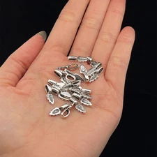 10 Aanraku 925 Sterling Silver Plated Bail 1.4x0.45 cm Glue-on For Pendants