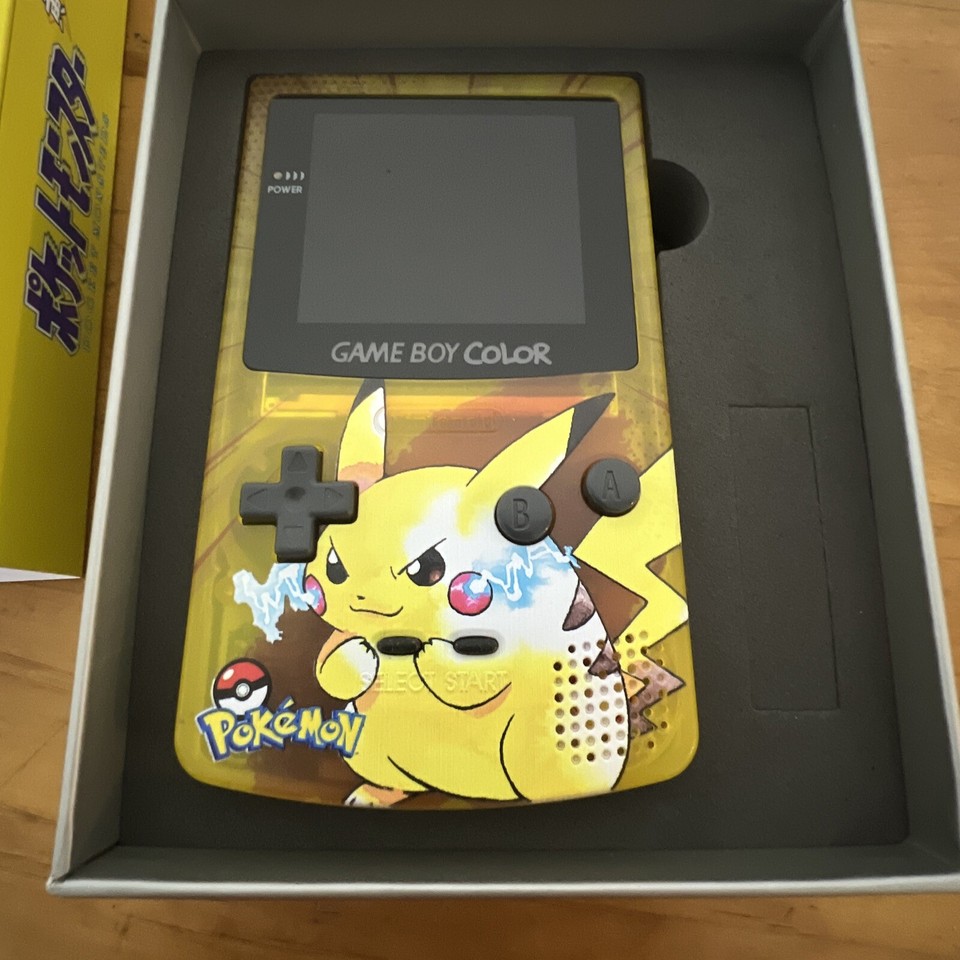 Gameboy Color Pokemon Pikachu Yellow Red Blue Edition Console W/ LCD