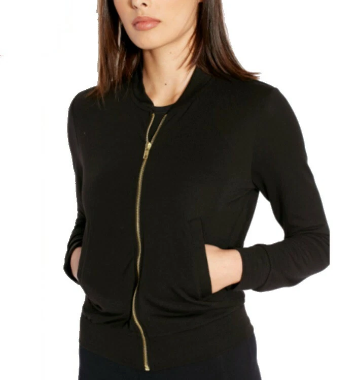 Miss Selfridge Black Womans Bomber Jacket Summer Zip Up Top Cardigan Sweater eBay